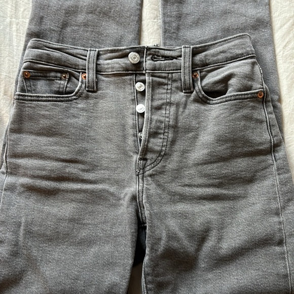Grey Levi Wedgie Straight Jeans - Picture 5 of 9